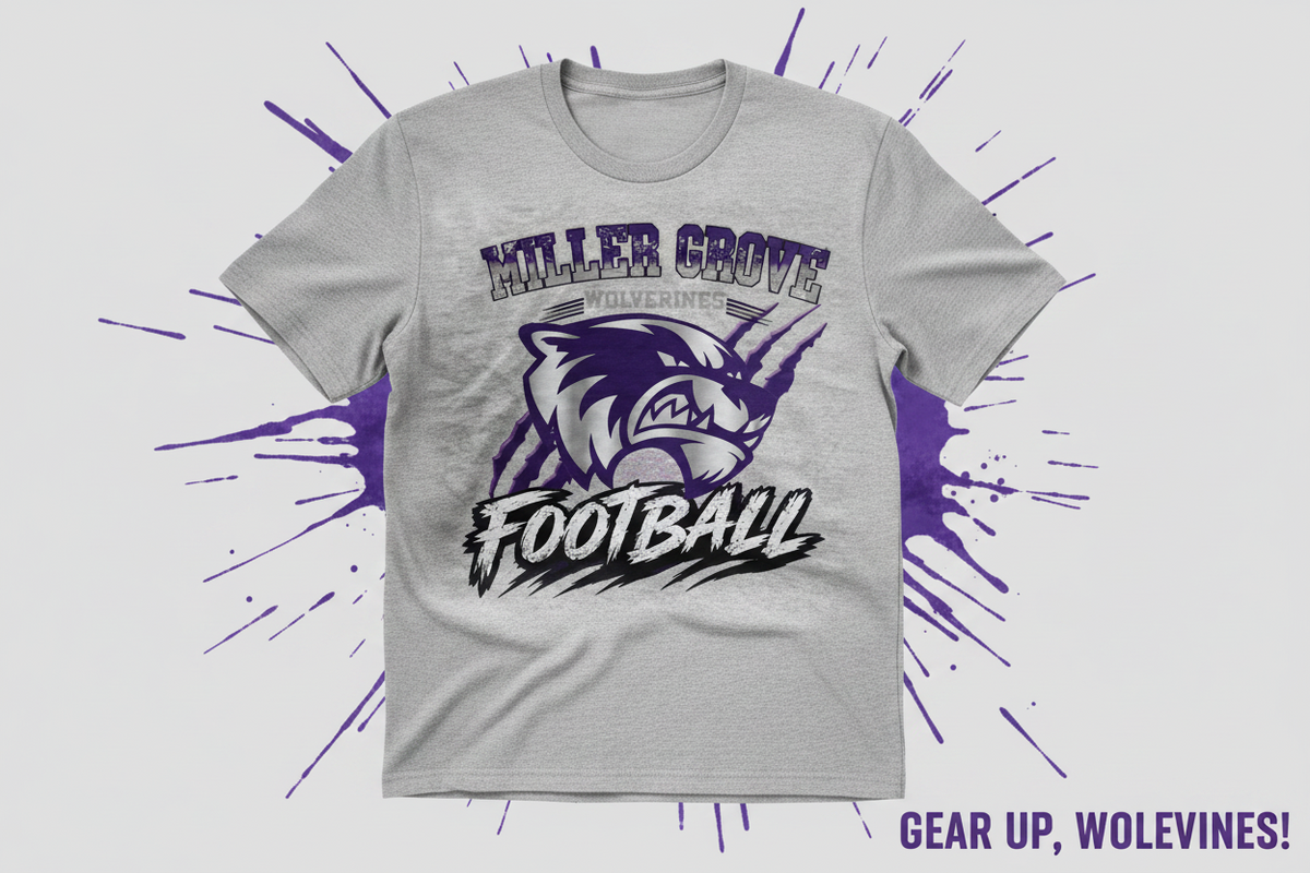 Miller Grove Wolverines Football Tee