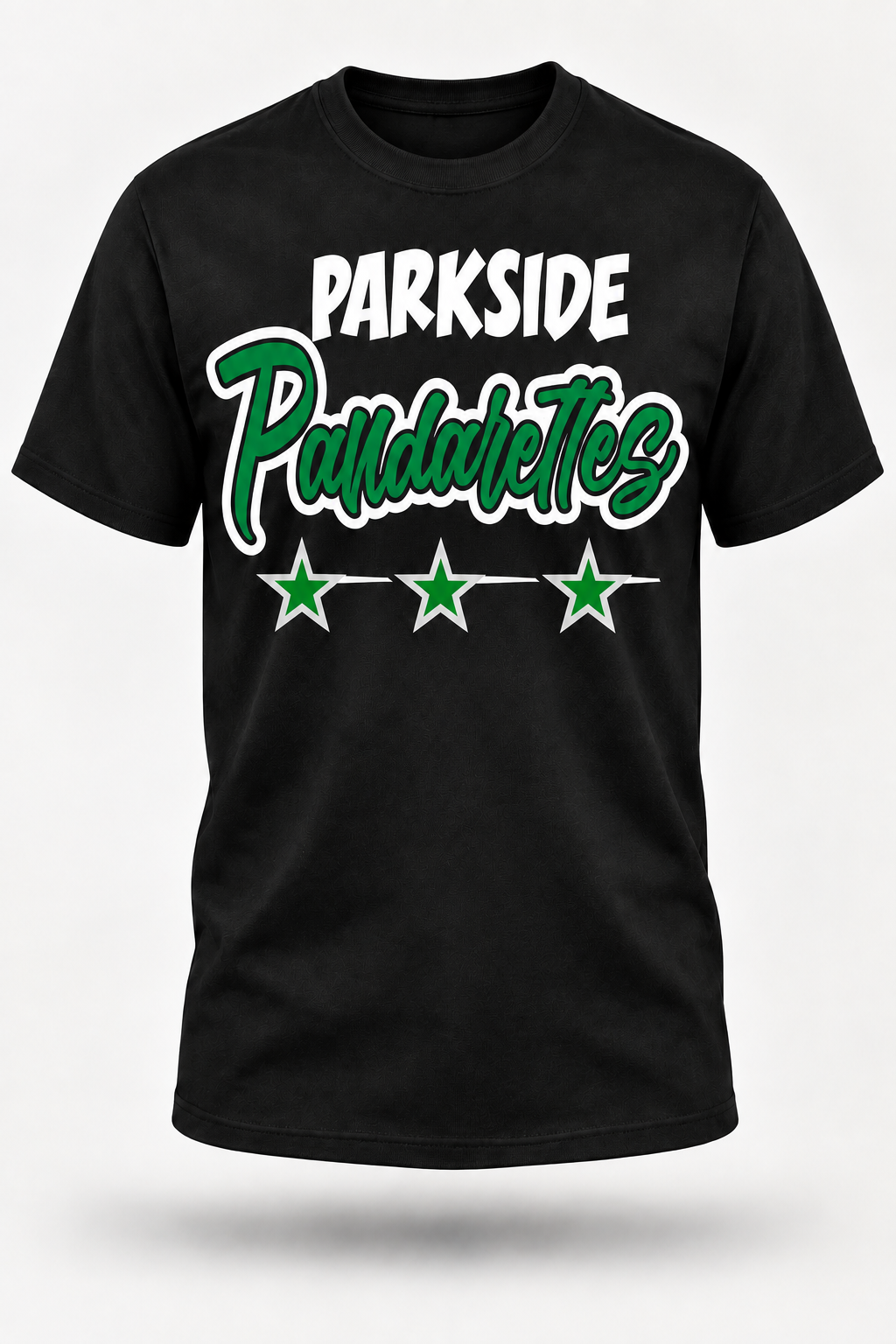 Parkside regular adult tee with green stars